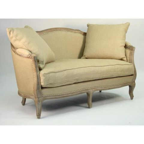 Zentique Maison Settee In Hemp Linen for Medallion Settee, Hemp Linen